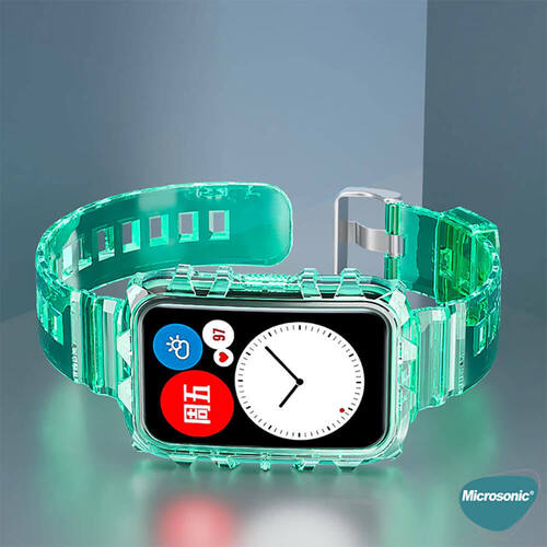 Microsonic Huawei Watch Fit Kordon Transparent Clear Band Yeşil