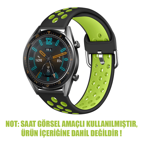 Microsonic Huawei Watch GT Active Rainbow Sport Band Kordon Siyah Yeşil