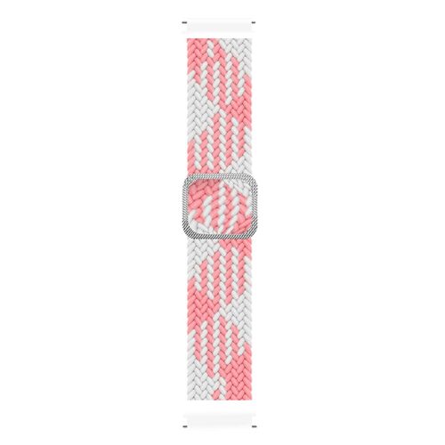Microsonic Huawei Watch GT3 46mm Kordon Braided Loop Band Pembe Beyaz