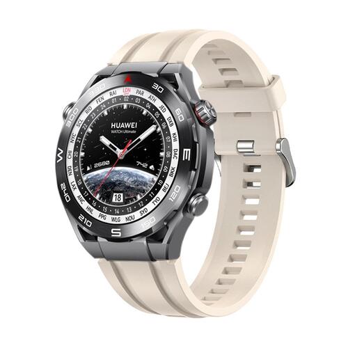 Microsonic Huawei Watch Ultimate Kordon, Silicone Sport Band Bej