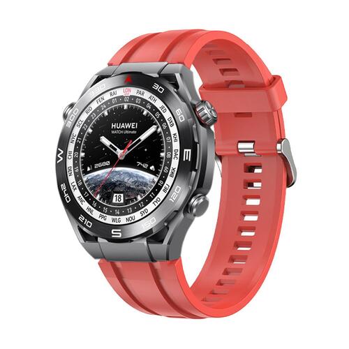 Microsonic Huawei Watch Ultimate Kordon, Silicone Sport Band Kırmızı