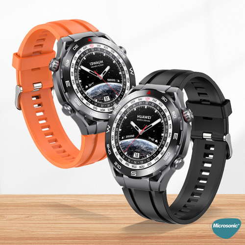 Microsonic Huawei Watch Ultimate Kordon, Silicone Sport Band Lacivert