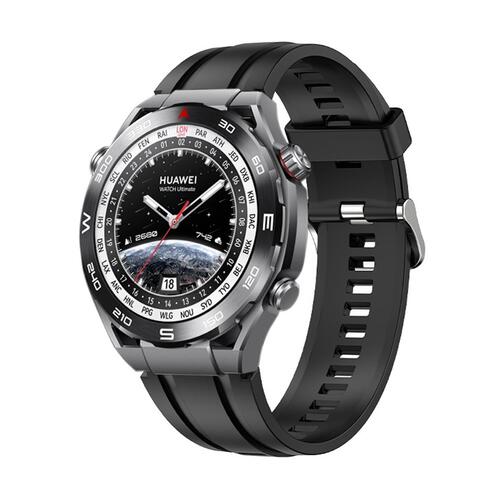Microsonic Huawei Watch Ultimate Kordon, Silicone Sport Band Siyah