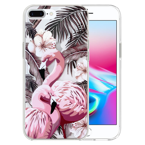 Microsonic iPhone 8 Plus Desenli Kılıf Flamingo