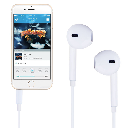 Microsonic iPhone/Android Kumandalı Microfonlu Stereo kulaklık Tüm Modellerle Uyumlu Beyaz