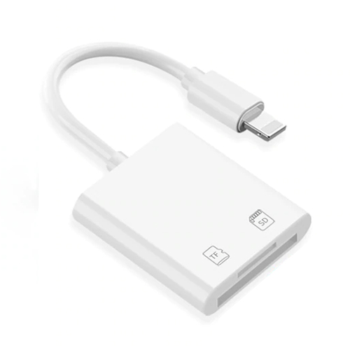 Microsonic Lightning to SD Card Camera Reader Kablo, iPhone SD, Mikro Sd Kart Okuyucu Kablo, Adaptör Beyaz