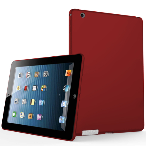 Microsonic Matte Silicone Apple iPad 2 & iPad 3 & iPad 4 Kılıf Kırmızı