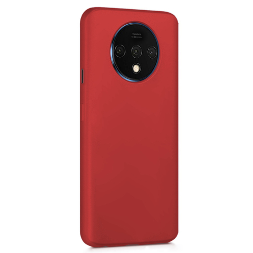 Microsonic Matte Silicone OnePlus 7T Kılıf Kırmızı