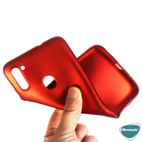 Microsonic Matte Silicone Samsung Galaxy A11 Kılıf Kırmızı