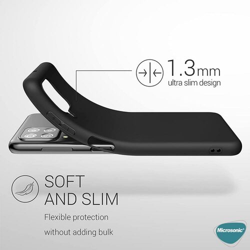 Microsonic Matte Silicone Samsung Galaxy A22 4G Kılıf Siyah