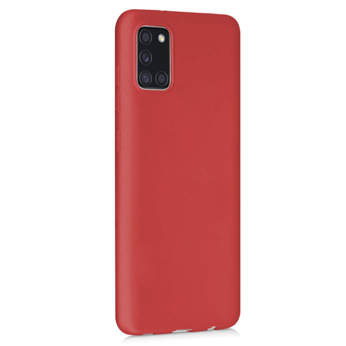 Microsonic Matte Silicone Samsung Galaxy A31 Kılıf Kırmızı