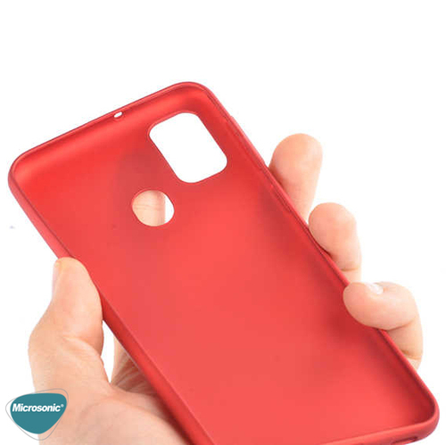Microsonic Matte Silicone Samsung Galaxy M21 Kılıf Kırmızı