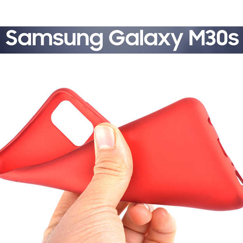 Microsonic Matte Silicone Samsung Galaxy M30s Kılıf Kırmızı