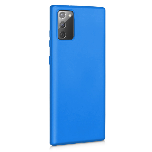 Microsonic Matte Silicone Samsung Galaxy Note 20 Kılıf Mavi