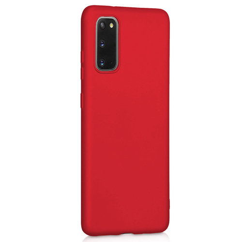 Microsonic Matte Silicone Samsung Galaxy S20 Kılıf Kırmızı