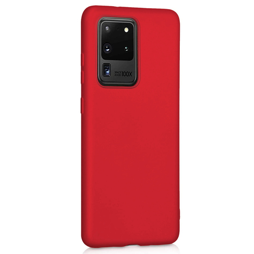 Microsonic Matte Silicone Samsung Galaxy S20 Ultra Kılıf Kırmızı