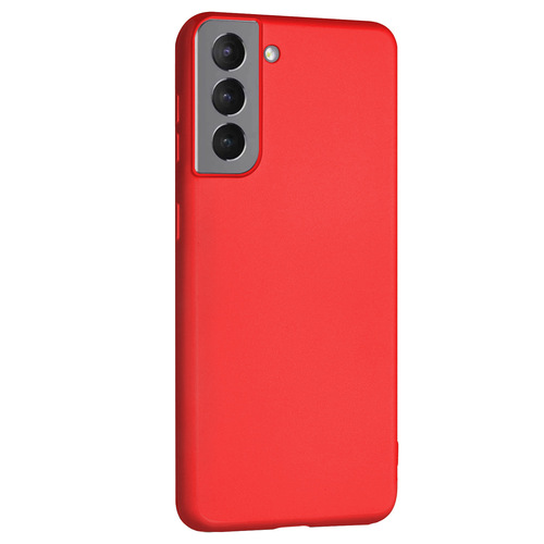 Microsonic Matte Silicone Samsung Galaxy S21 Kılıf Kırmızı