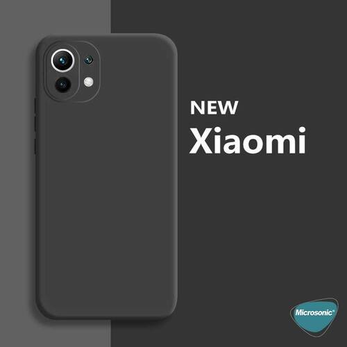 Microsonic Matte Silicone Xiaomi Mi 11 Lite Kılıf Siyah