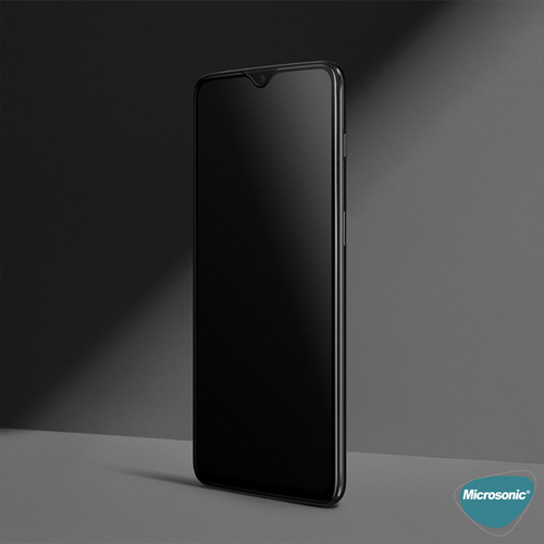 Microsonic OnePlus 7T Tam Kaplayan Temperli Cam Ekran Koruyucu Siyah