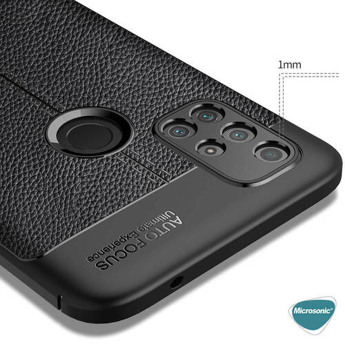 Microsonic OnePlus Nord N10 5G Kılıf Deri Dokulu Silikon Siyah