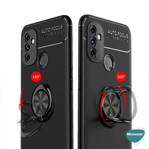 Microsonic OnePlus Nord N100 Kılıf Kickstand Ring Holder Siyah