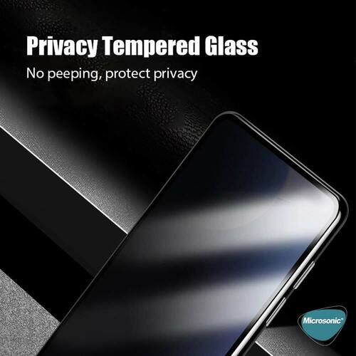 Microsonic Oppo A16 Privacy 5D Gizlilik Filtreli Cam Ekran Koruyucu Siyah