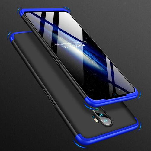 Microsonic Oppo A5 2020 Kılıf Double Dip 360 Protective Siyah Mavi