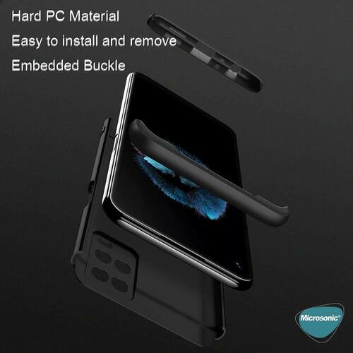 Microsonic Oppo A54 4G Kılıf Double Dip 360 Protective Siyah Mavi