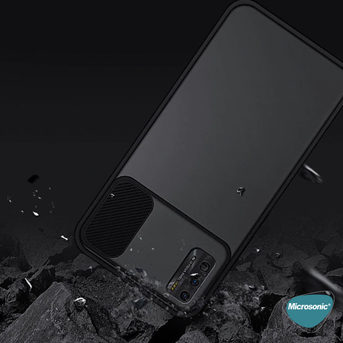Microsonic Oppo Reno 4 Pro Kılıf Slide Camera Lens Protection Siyah