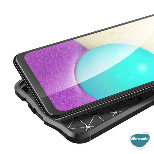 Microsonic Samsung Galaxy A02 Kılıf Deri Dokulu Silikon Lacivert