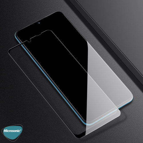 Microsonic Samsung Galaxy A02s Tam Kaplayan Temperli Cam Ekran Koruyucu Siyah