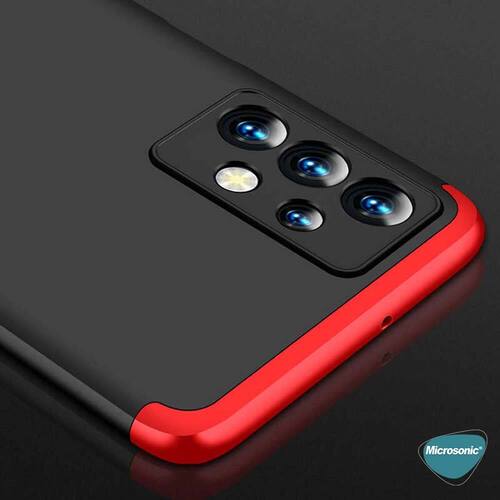 Microsonic Samsung Galaxy A13 4G Kılıf Double Dip 360 Protective Siyah Kırmızı
