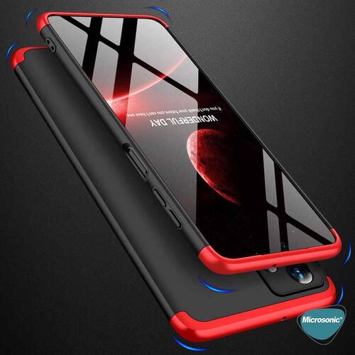 Microsonic Samsung Galaxy A13 4G Kılıf Double Dip 360 Protective Siyah Kırmızı