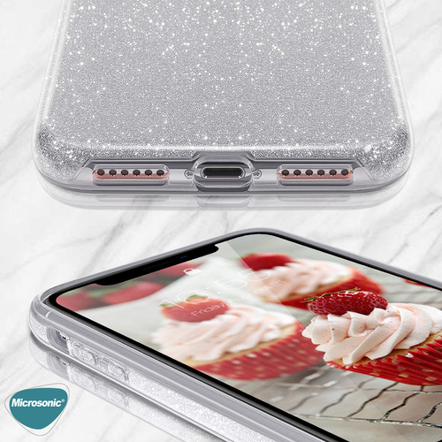 Microsonic Samsung Galaxy A14 Kılıf Sparkle Shiny Gümüş