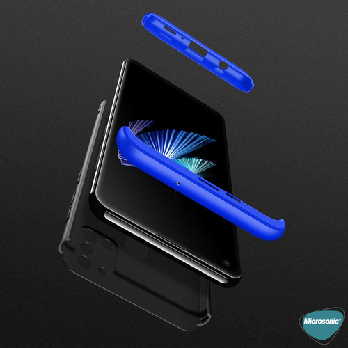 Microsonic Samsung Galaxy A21s Kılıf Double Dip 360 Protective Mavi