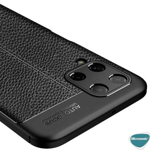 Microsonic Samsung Galaxy A22 4G Kılıf Deri Dokulu Silikon Kırmızı