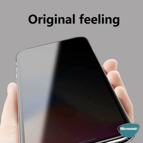 Microsonic Samsung Galaxy A22 4G Privacy 5D Gizlilik Filtreli Cam Ekran Koruyucu Siyah
