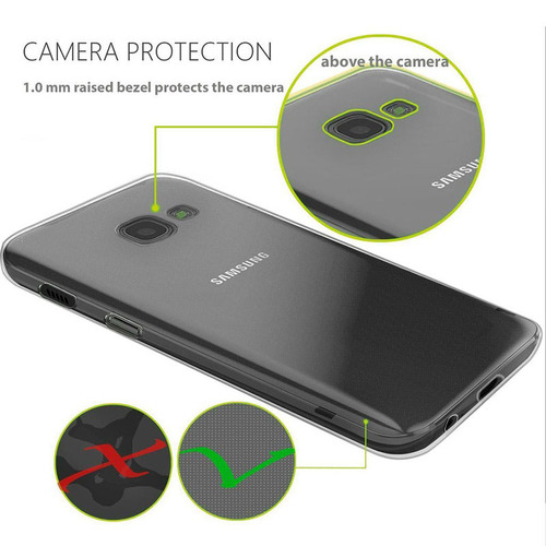 Microsonic Samsung Galaxy A3 2017 Kılıf 6 tarafı tam full koruma 360 Clear Soft Şeffaf