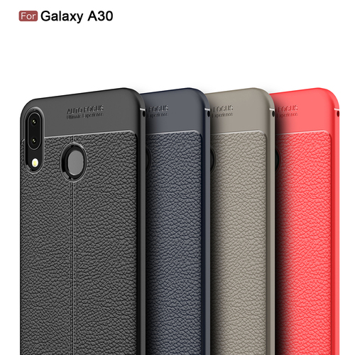 Microsonic Samsung Galaxy A30 Kılıf Deri Dokulu Silikon Kırmızı