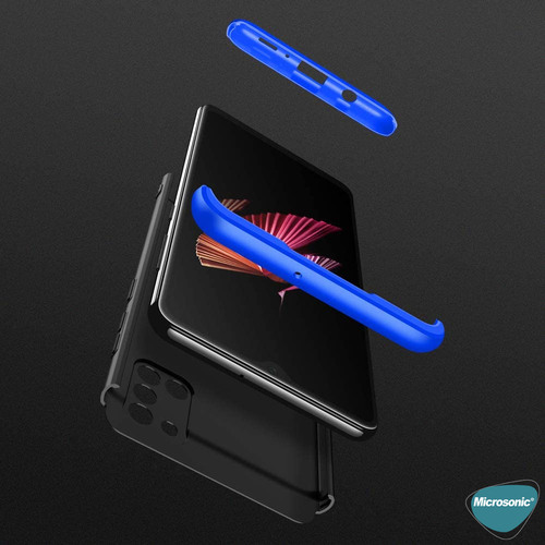 Microsonic Samsung Galaxy A31 Kılıf Double Dip 360 Protective Siyah Kırmızı