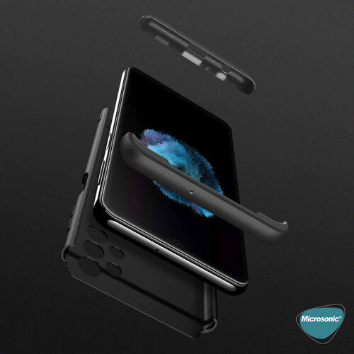 Microsonic Samsung Galaxy A32 4G Kılıf Double Dip 360 Protective Mavi