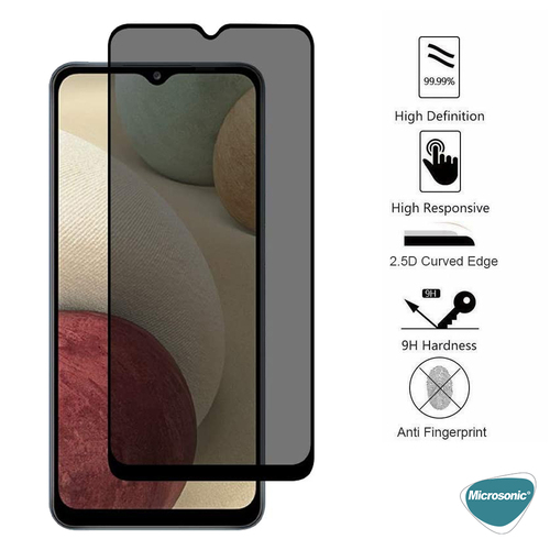 Microsonic Samsung Galaxy A32 4G Privacy 5D Gizlilik Filtreli Cam Ekran Koruyucu Siyah