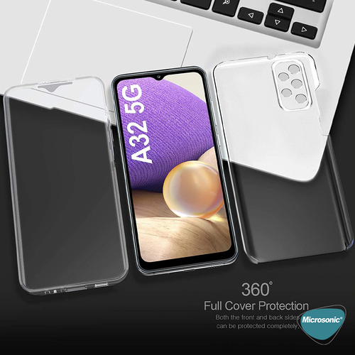 Microsonic Samsung Galaxy A32 5G Kılıf 6 Tarafı Tam Full Koruma 360 Clear Soft Şeffaf