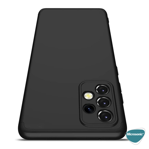 Microsonic Samsung Galaxy A52 Kılıf Double Dip 360 Protective Siyah Gri