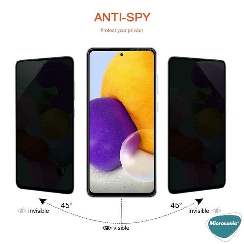 Microsonic Samsung Galaxy A52s Privacy 5D Gizlilik Filtreli Cam Ekran Koruyucu Siyah
