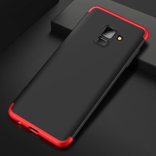 Microsonic Samsung Galaxy A6 2018 Kılıf Double Dip 360 Protective Siyah Kırmızı