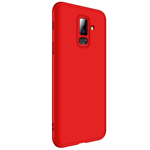 Microsonic Samsung Galaxy A6 Plus 2018 Kılıf Double Dip 360 Protective Kırmızı