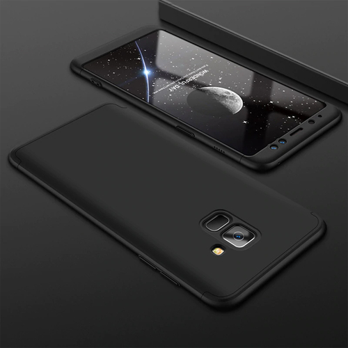 Microsonic Samsung Galaxy A8 2018 Kılıf Double Dip 360 Protective Siyah