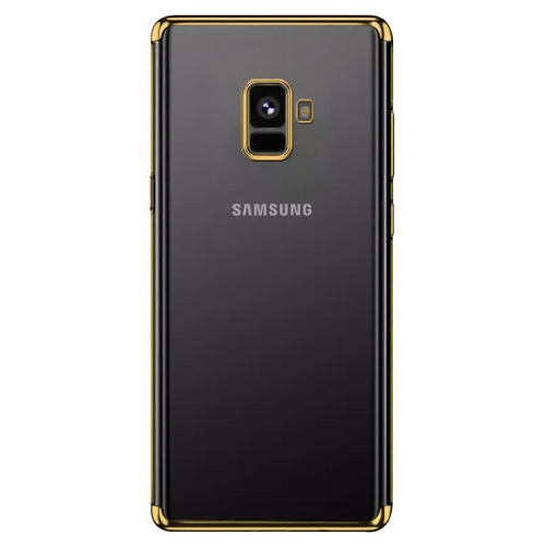 Microsonic Samsung Galaxy A8 2018 Kılıf Skyfall Transparent Clear Gold
