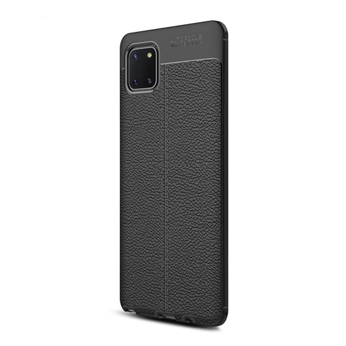 Microsonic Samsung Galaxy A81 (Note 10 Lite) Kılıf Deri Dokulu Silikon Siyah